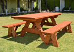 high quality finish picnic tables with separate benches